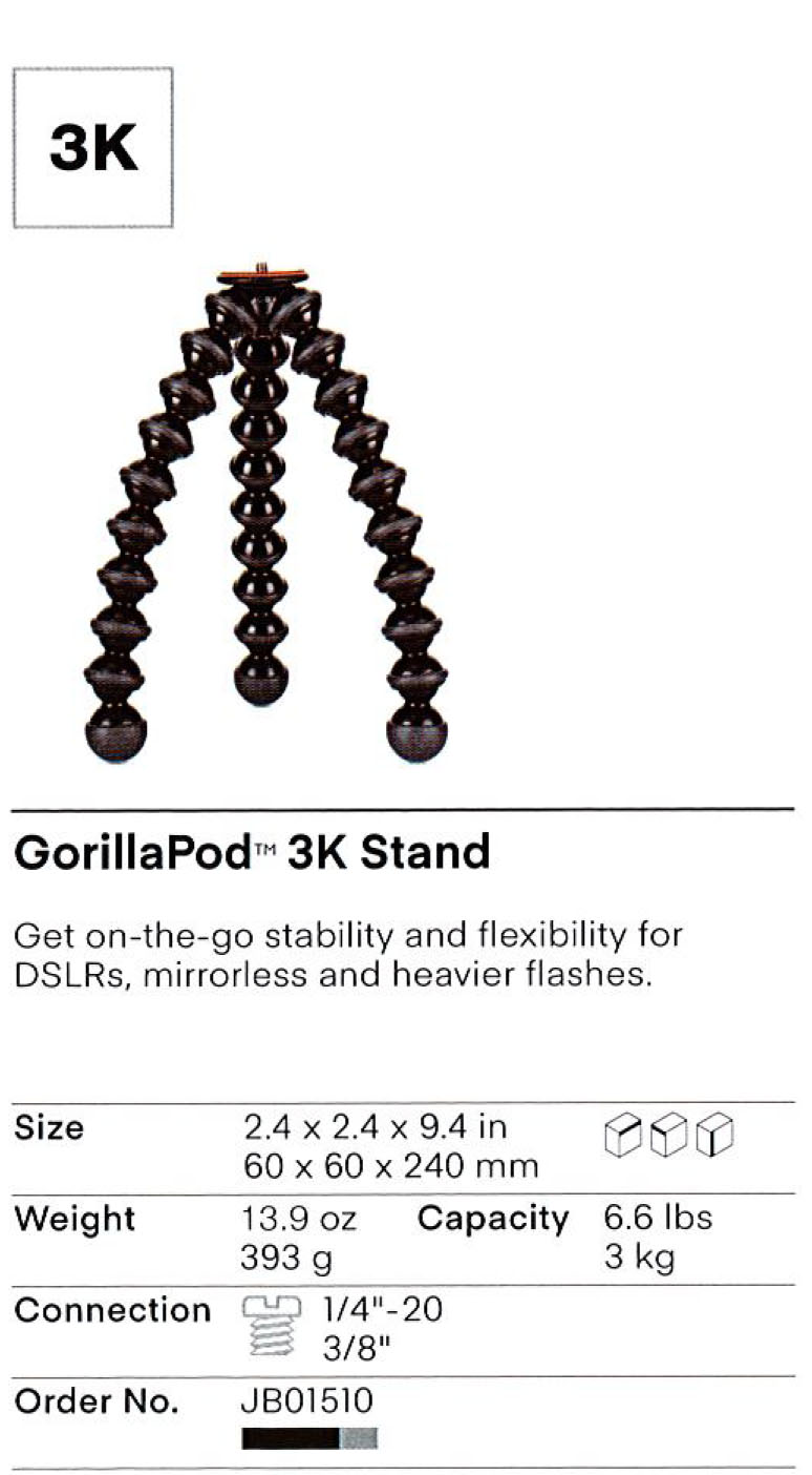GorillaPod 3K Stand - Black/Charcoal